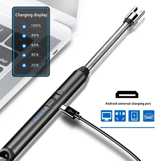 360° USB Rechargeable Plasma Arc Lighter – Flexible Elbow & Safety Lock